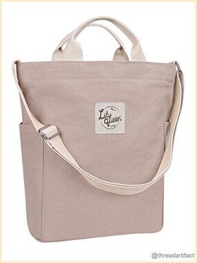 Canvas Tote Handbag Crossbody Shoulder Bag with Zipper